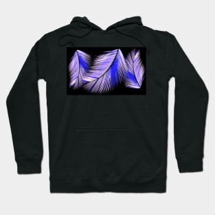 Blue and white palms on black background Hoodie